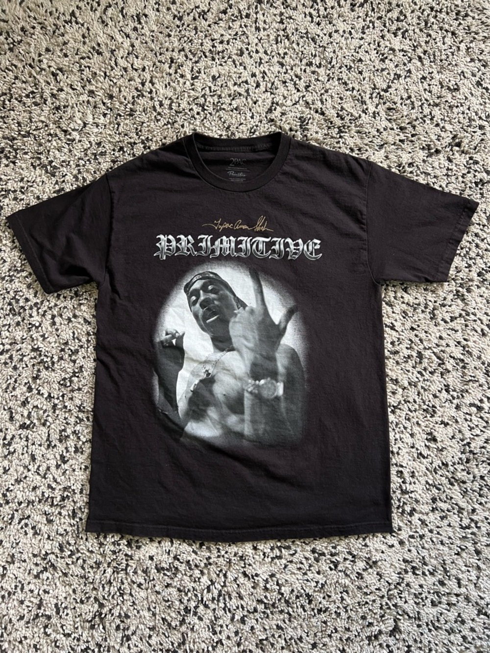 Primitive x 2pac Black Graphic Tee Shirt Short Sleeve Skate Men’s Size Large